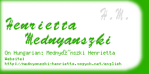 henrietta mednyanszki business card